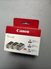 Canon ChromaLife 100 Genuine Black & Color 3 Pack Ink 35-35-36 New Sealed picture