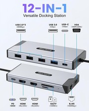 12-in-1 USB C Hub Multiport Adapter for Triple Display picture