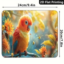 A Vibrant Mouse Pad Featuring a Gradient Color Parrot, with a Non-Slip Rubber picture