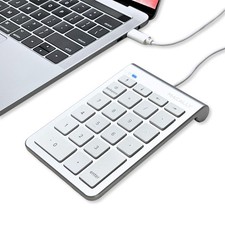 USB C Wired Number Pad for Mac - 10 Key Keypad, Type C Numeric Silver picture