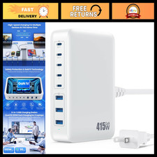 8-Port 415W USB C Charger Hub, GaN Fast Charging Station, Dual PD 100W Adapter f picture