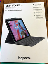 Logitech Slim Folio Bluetooth Keyboard Case Stand iPad 7/8/9 Gen 10.2 Black picture