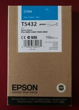 09-2019 NIB Genuine Epson 110ml Ink T5432 (Cyan) Stylus Pro 4000/4400/7600/9600 picture