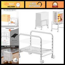 Under Desk Computer Tower Stand for Mid-Tower PCs - Space-Saving White Design picture