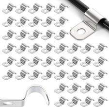 100 Pieces Cable Clips Stainless Steel 1/4 Inch Wall Mount Wire Clamps for Cable picture