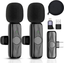 2 PK Wireless Lavalier Microphone Android iPhone Live-Stream YouTube Tik Tok picture