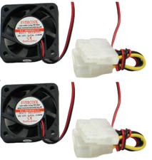 2x Evercool 40mm x 10mm EC4010M12C Computer Case Cooling Fan 4-Pin Molex picture