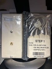 2 Wire Filter Kit 4 DSL Inline Filters, 1 DSL Wall Mount Filter & 1 Adapter. NEW picture