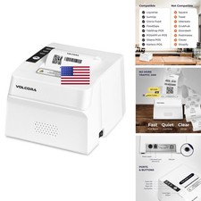 Volcora 500204 80mm Thermal Receipt Printer Auto Cutter USB + Bluetooth White picture