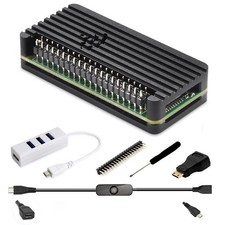 Pi Zero Aluminum Case Kit with Pin Header, OTG Hub, HDMI Adapter, On/Off Swit... picture