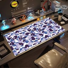 1pc Blue Purple Camo Skull Pattern Durable Extra Large Anti-Slip Rubber Desk M picture