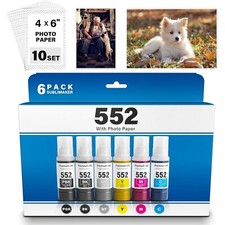552 Ink Refill Bottles 6 Pack 600ML Compatible for Epson Ecotank ET-8550 ET-8500 picture