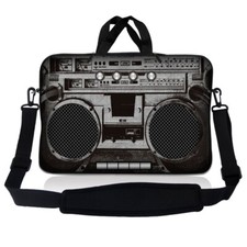 17 Inch Laptop Bag Sleeve Carry Case w/ Shoulder Strap Macbook Acer 80s Boombox picture