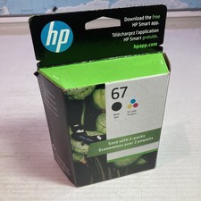 HP 67 Inkjet Cartridges-2 PK Black & Tri Color -Exp 9/23 Sealed picture