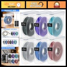 6 Pack 3D Printing Filament Storage Box - Dust-Proof, Reusable Organizer with Si picture