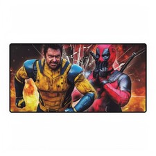 Deadpool And Wolverine Action Heroes Fire Explosion Mouse Pad Desk Mats picture
