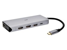 Monoprice 12-in-1 Dual-HDMI + VGA MST Triple Monitor Docking Station USB-C Hub picture