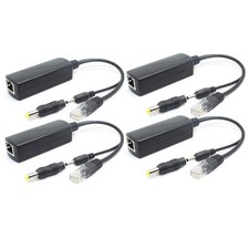 4-Pack 5V PoE Splitter, 48V to 5V 2.4A Adapter, Plug 3.5mm x 1.35mm, 5.5mm x ... picture
