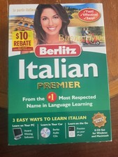 OPEN BOX BERLITZ Italian Premier 8-CD Set Language Course Software w/User Manual picture
