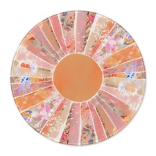 Floral Retro Boho Sun Sunrise Sunset Sunshine Round Gaming Mouse Pad, Bohemia... picture