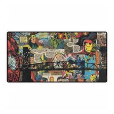 Iron Man Retro Comic Book Panels Collage Vintage Art Mouse Pad Desk Mats picture