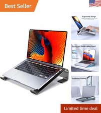 Sturdy Aluminum Laptop Cooling Stand - Compatible with MacBook, Dell, HP, Lenovo picture