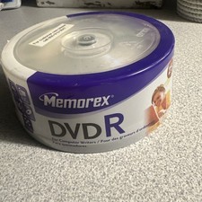 Memorex 25 Pack Blank DVD R 4.7GB Write Once DVD Disc 16x - Brand New Sealed picture