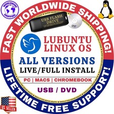 LUBUNTU LINUX OS LATEST BUILDS LTS LIVE/INSTALL MAC/PC DVD/USB COMBO | FAST SHIP picture