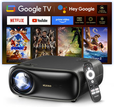 Pro Google TV Projector 1080P 4K Support AI Image Enhancement Wi-Fi & Bluetooth picture