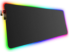RGB Gaming Mouse Pad, Large Mousepad with Led Light, PC Gaming Accessories Black picture