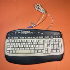 Vintage Microsoft Multimedia Keyboard 1.0a PS2 PS/2 KB-0168. Tested And Working picture