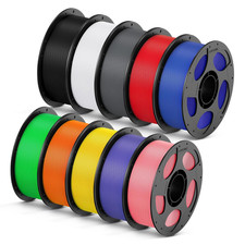 High Speed 3D Printer Filament 1.75Mm Bundle, 10KG Pearl Black+Bright White+Text picture