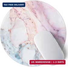 Marble Round Mouse Pad Pink Marble Customized Premium-Textured Washable Desktop picture
