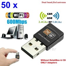 LOT 50 x AC 600Mbps Mini USB WiFi Wireless Adapters 802.11 ac Dual Band 2.4/5.8G picture