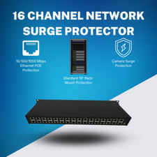 16 Channel Network Surge Protector. 10/100/1000Mbps connectivity. 1RU Rack Mount picture