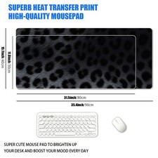 1pc XXL Plus Size Black Panther Imitation Fur Mouse Pad, Dark Cool Leopard Ski picture