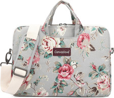 Rose Pattern Water Resistant Laptop Messenger Bag for 15