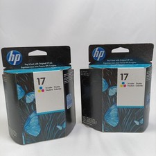 Lot of 2 Genuine HP 17 Tri Color Ink Cartridges Exp 2012 - READ picture