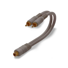 RCA Y Splitter Adapter RCA Dual Male to RCA Single Female - White picture