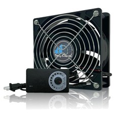 Computer Fan with AC Plug, 120mm Variable Speed Axial Muffin PC Fan with Cont... picture