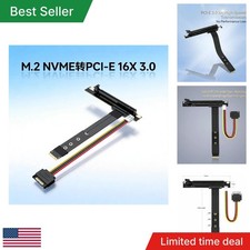 M.2 NVMe To PCIe X16 Riser Card Adapter PCI E 3.0 M Key Sata Power Cable picture