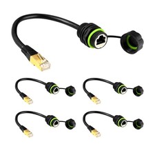5PCS Panel Mounting RJ45 Waterproof Connector M20 Cat5/5e/6 Ethernet LAN Cable picture