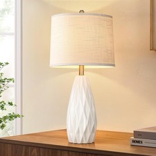 25'' Table Lamp White Table Lamps Modern Ceramic Lamps for Night Stand - Dimm... picture