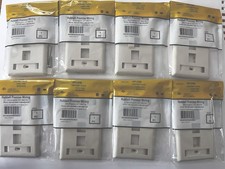 Hubbell Premise Wiring 1FP130W I-station Plate 1 Gang 3 Port White Lot Of 8 picture