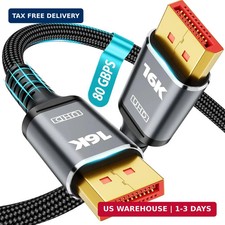 80Gbps DisplayPort Cable 2.1, VESA Certified DP 2.1 Cable 16K Military-Grade Bra picture