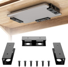 3 PCS Under Desk Laptop Mount Adjustable Steel Holder with Silicone Pads picture