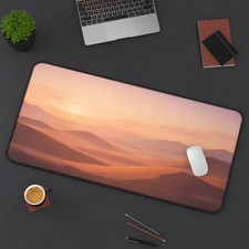 Desert Dunes Sunset Desk Mat | Sandy Landscape Mousepad picture