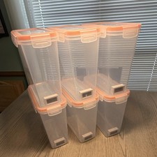 YOOPAI 6pk Clear/Orange Plastic 3D Printer Filament Storage Containers. 1 Spool picture