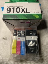 4-PACK 910XL BLACK & 910 COLOR INK CARTRIDGES For HP  Aug-28-/027 EXP picture