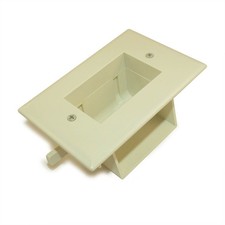 Wallplate: Recessed Low Voltage Cable Pass-Thru w/Easy Mount Lt Almond picture